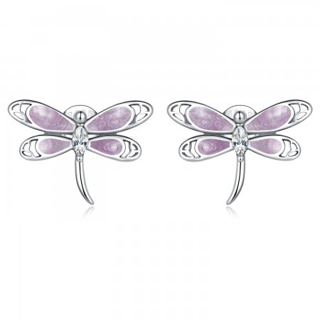 PANDORA Style Girl Pink Dragonfly Stud Earrings - SCE1414