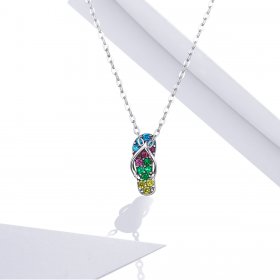 Silver Shiny Flip Flops Necklace - PANDORA Style - SCN408