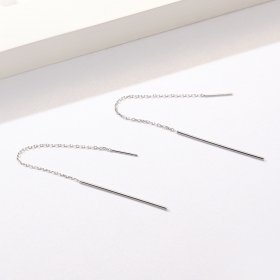 Silver Elegant Line Hanging Earrings - PANDORA Style - SCE490