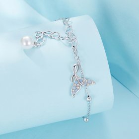 Pandora Style Fishtail Shell Beads Chain Bracelet - SCB257