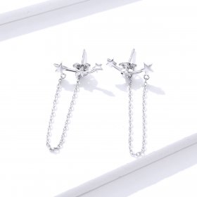 Pandora Style Silver Dangle Earrings, Starry - BSE361