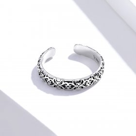 Pandora Style Silver Open Ring, Vintage Pattern - SCR657