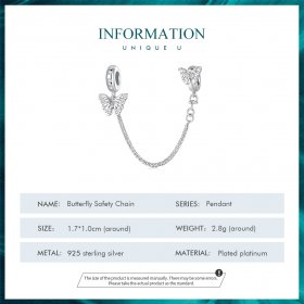 Pandora Style Butterfly Safety Chain - BSC801