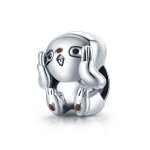 Pandora Style Silver Charm, Cute Sloth, Multicolor Enamel - SCC1698