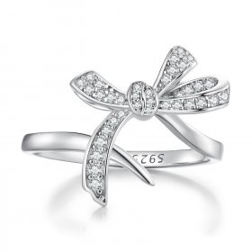 Pandora Style Bow Tie Open Ring - BSR435