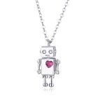 Silver Robot of Love Necklace - PANDORA Style - SCN388