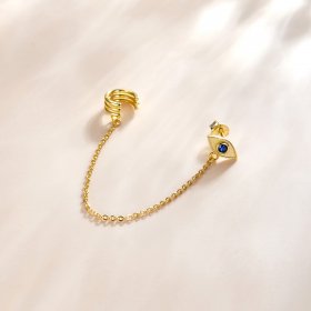Pandora Style 18ct Gold Plated Dangle Earrings, Devil's Eye - SCE1096