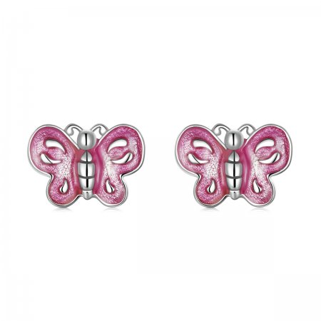 PANDORA Style Pink Butterfly Stud Earrings - SCE1344