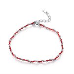 Silver & Red Rope Bracelet - PANDORA Style - SCB173-Rd
