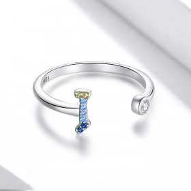 PANDORA Style Colorful Letter-I Open Ring - SCR723-I