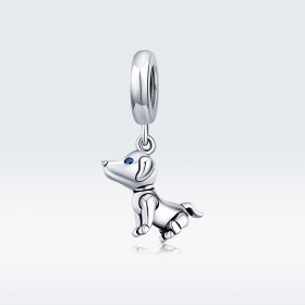 Pandora Style Silver Bangle Charm, Robot Dog - SCC1468