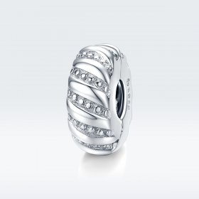 Pandora Style Silver Charm, Simple Texture - BSC278