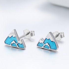 Silver Unique Iceberg Stud Earrings - PANDORA Style - SCE475
