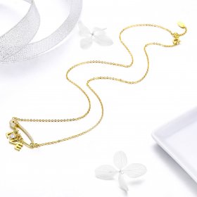 Silver Love Clip Necklace - PANDORA Style - SCN324