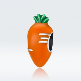Pandora Style Silver Charm, Cute Carrot, Multicolor Enamel - SCC1591