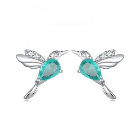 Pandora Style Hummingbird Stud Earrings - BSE849