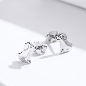 Silver Puppy Stud Earrings - PANDORA Style - SCE584-Q