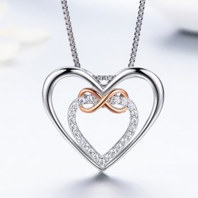 Silver Exquisite Heart Necklace - PANDORA Style - SCN121