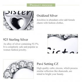 Silver Sister Charm - PANDORA Style - SCC1141