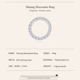 Pandora Style Shining Moissanite Ring (comes with One Certificate) - MSR020