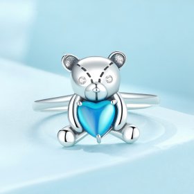 Pandora Style Hug Bear Opening Ring - SCR921