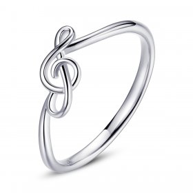 Pandora Style Silver Ring, Flowing Note - SCR727
