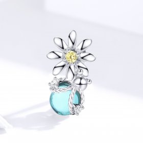 Pandora Style Silver Charm, Fireflies and Daisy - SCC1369