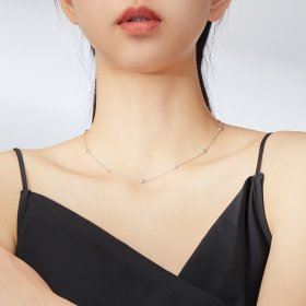 Silver Romantic Shine Chain Necklace - PANDORA Style - SCN393
