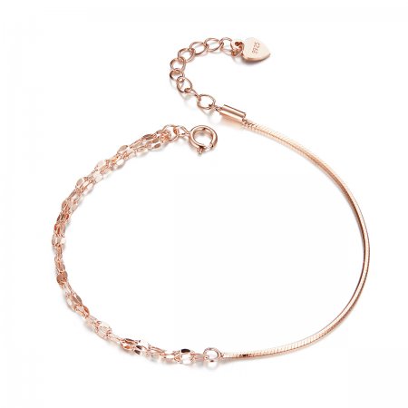 Rose Gold Simple Line Bracelet - PANDORA Style - SCB149