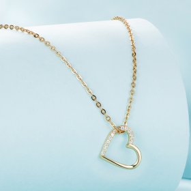 Pandora Style 14K Heart Necklace - SCN347-B