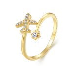 Pandora Style Gold Plated Distance Open Ring - SCR623-B