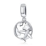 Pandora Style Silver Bangle Charm, A Dream of Traveling Around - SCC242