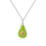 Pandora Style Silver Necklace, Green Enamel - SCN439