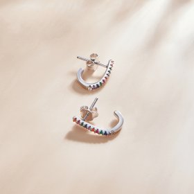 PANDORA Style Christmas Cane Stud Earrings - SCE1167-A