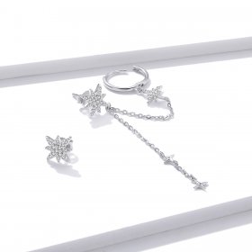 Pandora Style Silver Dangle Earrings, Shining Stars - BSE433