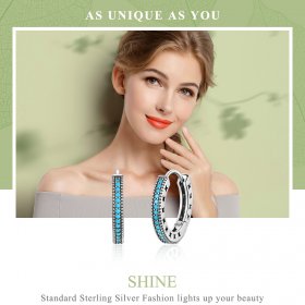 Silver Sparkle Hoop Earrings - PANDORA Style - SCE493