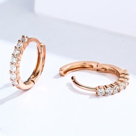 Rose Gold Declaration of Grace Hoop Earrings - PANDORA Style - SCE351-C