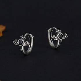 Pandora Style Cross Hoop Earrings - SCE1642