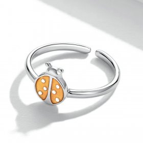 PANDORA Style Orange Ladybug Open Ring - SCR774