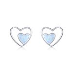 PANDORA Style Heart Center Stud Earrings - SCE858