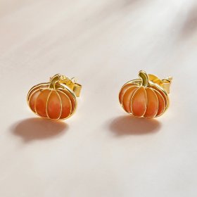 PANDORA Style Pumpkin Stud Earrings - SCE1246