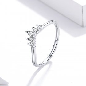 Pandora Style Silver Ring, Princess Crown - SCR686