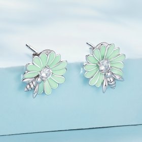 Pandora-style Daisy Bee Stud Earrings - SCE1598