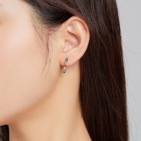 Pandora Style Silver Stud Earrings, Rainbow Words - SCE1014