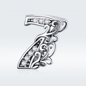 Pandora Style Silver Charm, Number 7 - SCC1418-7