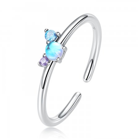 PANDORA Style Colorful Moonstone Open Ring - SCR824