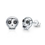 Silver Skull Stud Earrings - PANDORA Style - SCE064