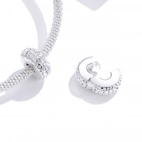 Pandora Style Silver Charm, Texture - SCC1490