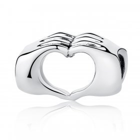 Silver Hands with Love Charm - PANDORA Style - SCC125