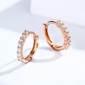 Rose Gold Declaration of Grace Hoop Earrings - PANDORA Style - SCE351-C